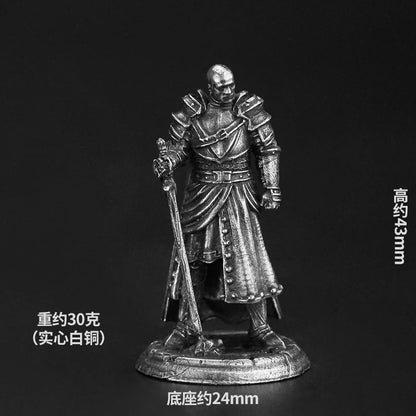 Dungeons Dragons Soldier Model White Copper Metal Miniature Decoration Craft Copper Sculpture Desk Game Aaccessories