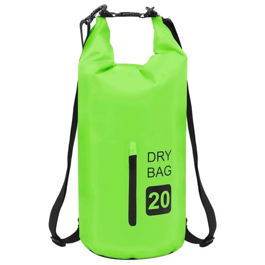 vidaXL Dry Bag with Zipper Green 5.3 gal PVC-0
