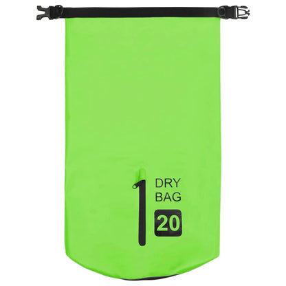 vidaXL Dry Bag with Zipper Green 5.3 gal PVC-1