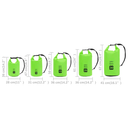 vidaXL Dry Bag Green 4 gal PVC-0