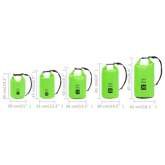 vidaXL Dry Bag Green 4 gal PVC-0