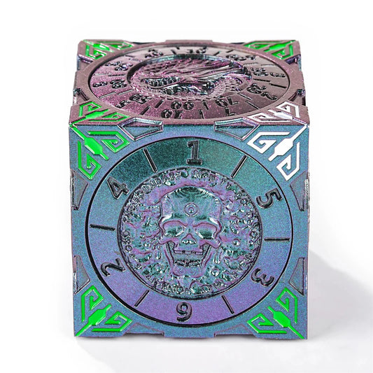 7-In-1 DND Dice Purple Green Six-sided rotation Metal D&D Board Game Dungeons Dragon TRPG Polyhedral Digital Dice Table Game