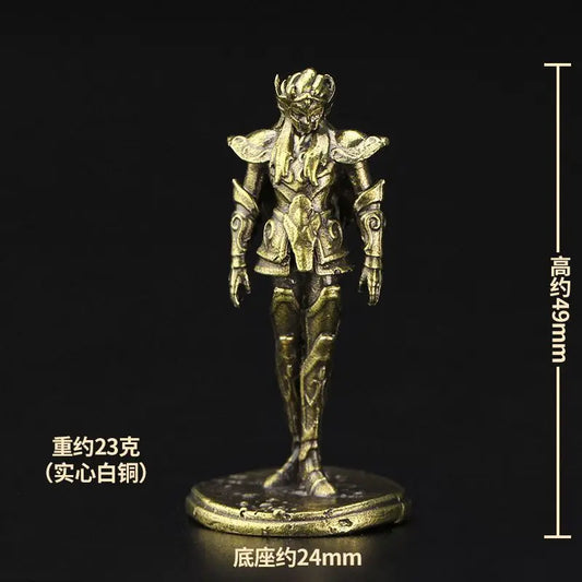 Old-fashion Brass Saint Twelve Constellations The Zodiac Armored Warrior Mini Metal Models Ornaments DIY Decoration Crafts