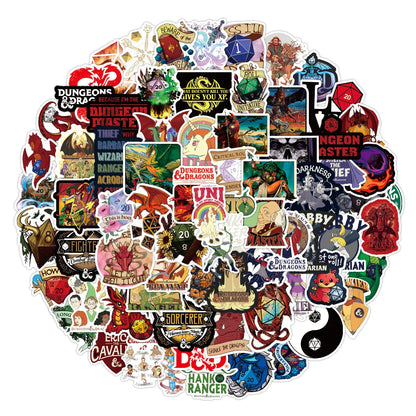 10/50/100PCS Game Dungeons & Dragons Stickers Cool Cartoon Graffiti Sticker Decorative Graffiti Sticker Toys for Guitar Bike
