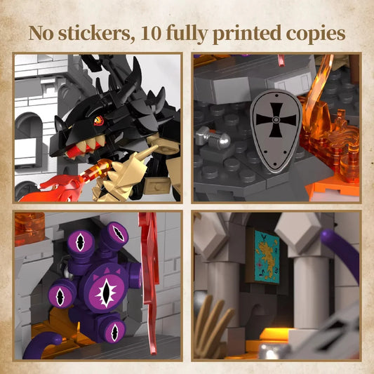 919PCS MOC Dungeons Fire Dragons Building Blocks Treasure Guard Adventure Castle Street View Model Bricks Toys Desktop Decor