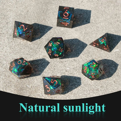 Resin Sharp Edge DND Dice Set for Dungeons and Dragons Role Playing and Tabletop Game