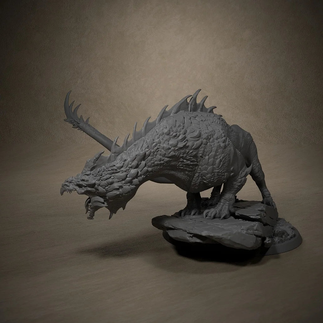 Tiamat Dragonspawn White Miniature Models Dungeons and Dragons 3D Printing Resin Unpainted Tabletop Miniatures Suit for Pathfind