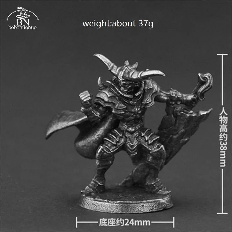 White Brass Adventurer Guild Soldiers Figurine Models Finished Desktop Game Ornament Military Handmade Men Boys Collection Gifts