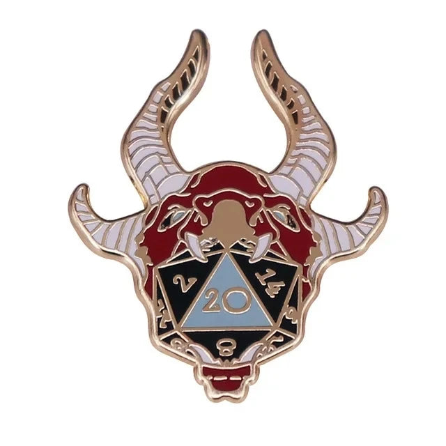 RPG Game Dungeon DnD Dragon Enamel Pins Dice D20 Cartoon Brooch Clothes Backpack Lapel Badges Fashion Jewelry Gifts