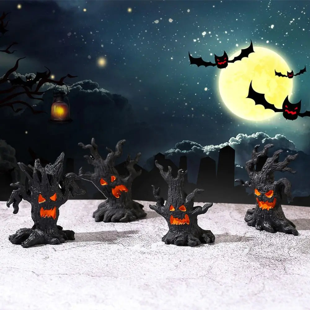 Resin Crafts Simulation Tree Spirit Ornaments Cartoon DIY Ghost Stake Ornaments Handmade Tree Spirit Miniatures