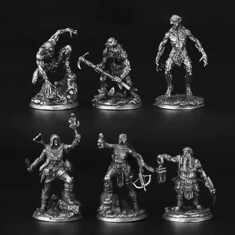 Metal Bronze Dragon and Dungeon Soldier Model Handmade Gift Ornament Desktop Game Ornament Chess Toy