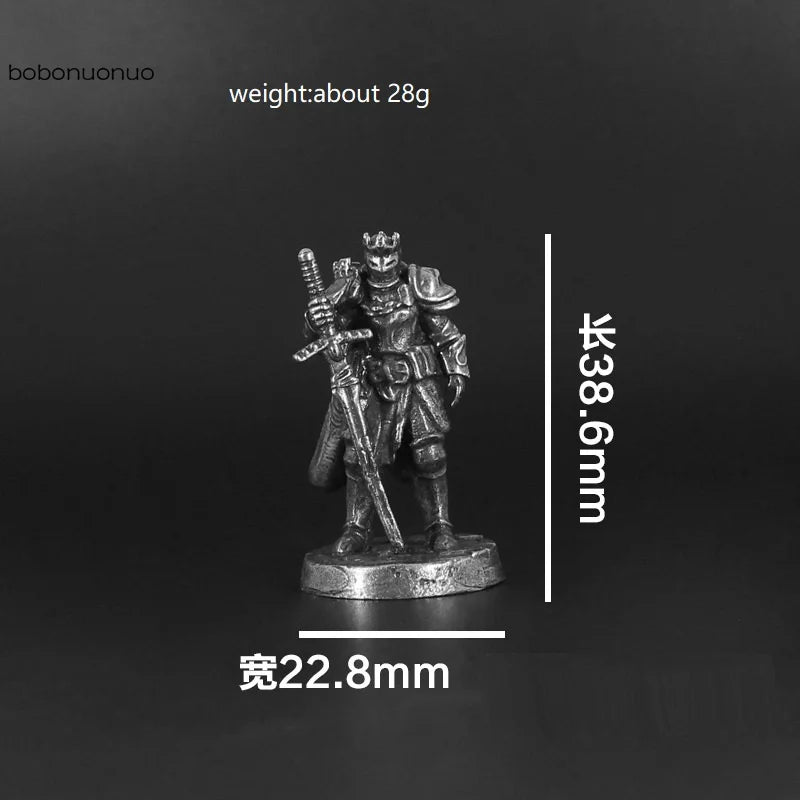 White Brass War Legions Fearless Knight Soldier Models Miniature Figurine Collections Metal Chess Piece Table Game Ornament Gift