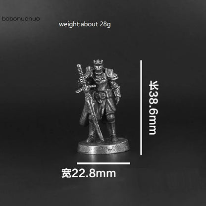 White Brass War Legions Fearless Knight Soldier Models Miniature Figurine Collections Metal Chess Piece Table Game Ornament Gift