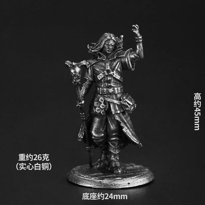 White Copper Metal Soldier Model Action Figures Board Game Miniature Ornament Accessories Piece Creative Toys Gift Desktop Decor