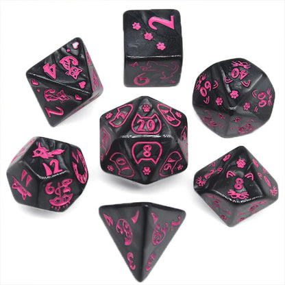 7 Pieces Complete Polyhedral DND Dice Set D3-D10 Spherical RPG Dice Set for Role Playing Table Games Supplies