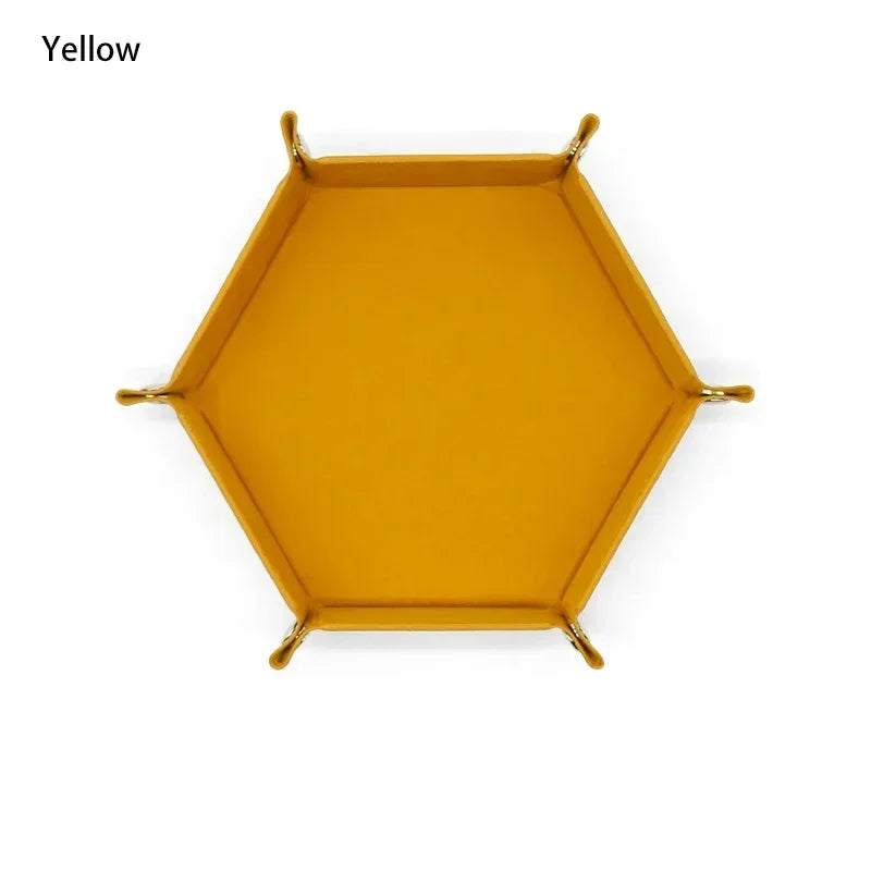 Portable Folding Dice Rolling Tray Set For Rpg Dnd Table Games Pu Leather Velvet Holder Storage Box  Hexagon Coin Square Tray