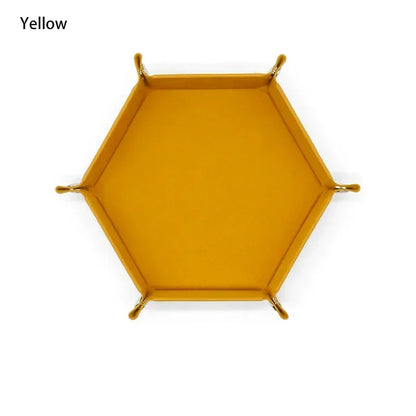 Portable Folding Dice Rolling Tray Set For Rpg Dnd Table Games Pu Leather Velvet Holder Storage Box  Hexagon Coin Square Tray