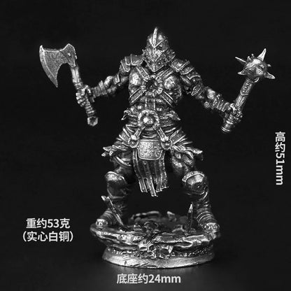 Metal Bronze Dragon and Dungeon Soldier Model Handmade Gift Ornament Desktop Game Ornament Chess Toy