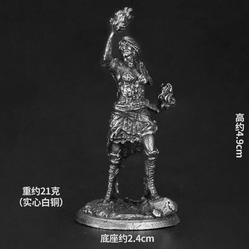 White Copper Metal Soldier Model Action Figures Board Game Miniature Ornament Accessories Piece Creative Toys Gift Desktop Decor