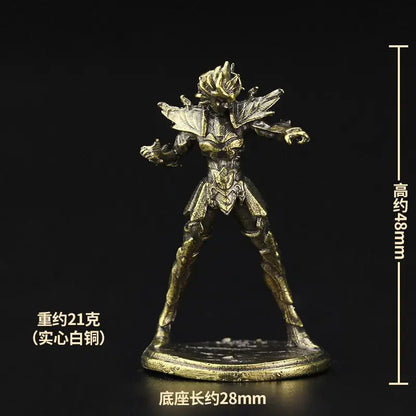 Old-fashion Brass Saint Twelve Constellations The Zodiac Armored Warrior Mini Metal Models Ornaments DIY Decoration Crafts