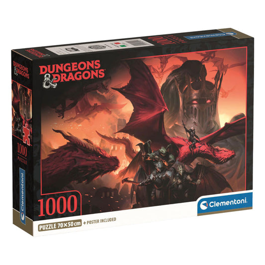 Puzzle, Dungeons&Dragons, vörös sárkány, 1000 db-os, poszterrel, 28x20 cm dob.-0