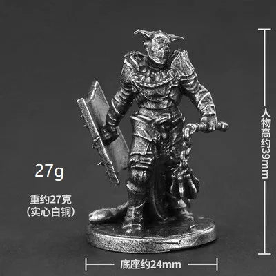 White Brass War Legions Fearless Knight Soldier Models Miniature Figurine Collections Metal Chess Piece Table Game Ornament