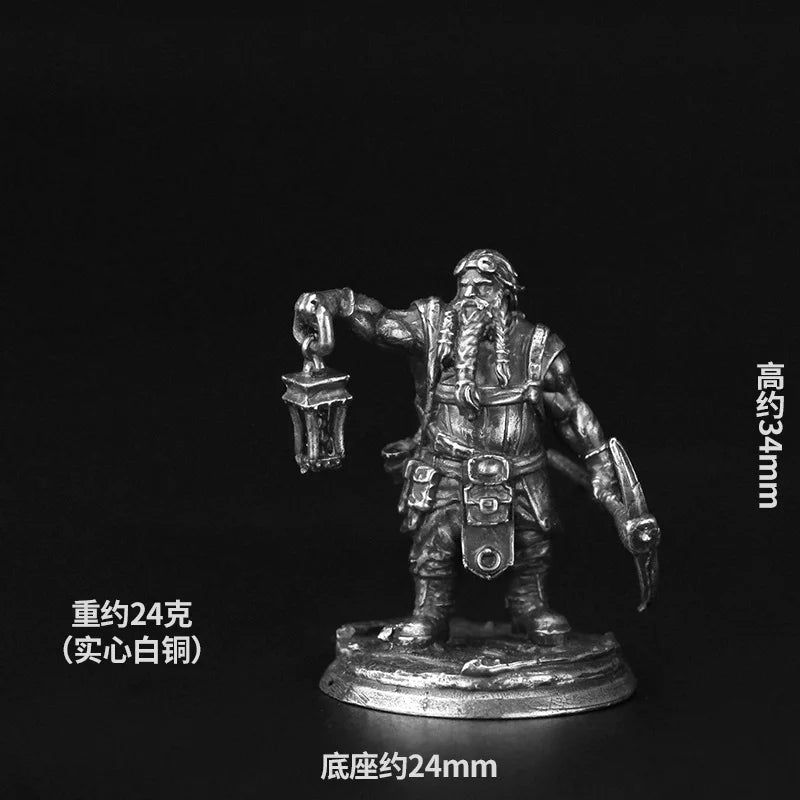 Metal Bronze Dragon and Dungeon Soldier Model Handmade Gift Ornament Desktop Game Ornament Chess Toy