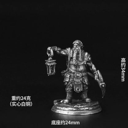 Metal Bronze Dragon and Dungeon Soldier Model Handmade Gift Ornament Desktop Game Ornament Chess Toy