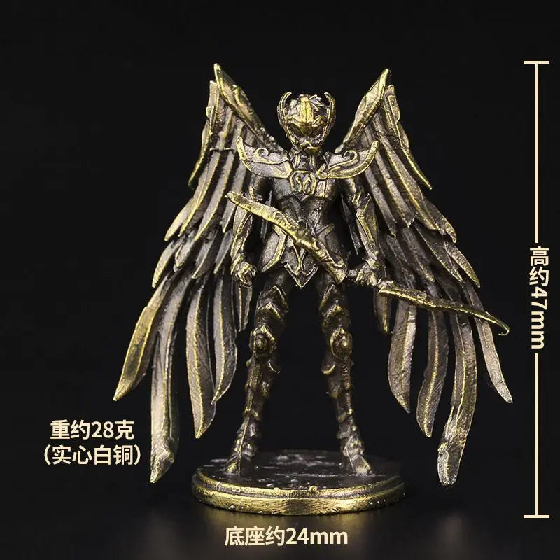 Old-fashion Brass Saint Twelve Constellations The Zodiac Armored Warrior Mini Metal Models Ornaments DIY Decoration Crafts