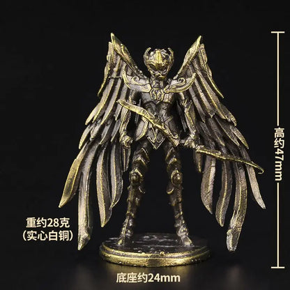 Old-fashion Brass Saint Twelve Constellations The Zodiac Armored Warrior Mini Metal Models Ornaments DIY Decoration Crafts