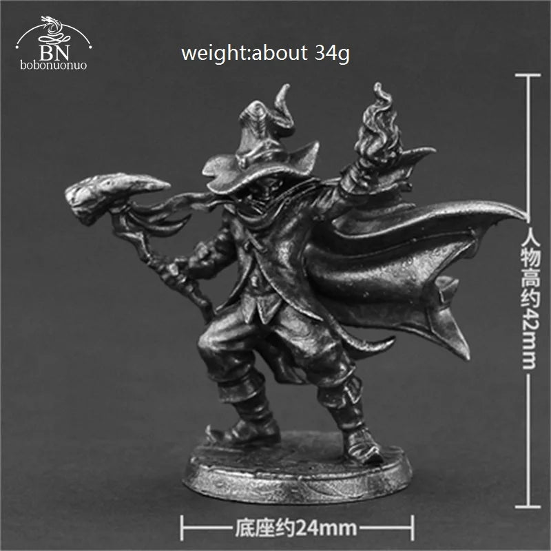 White Brass Adventurer Guild Soldiers Figurine Models Finished Desktop Game Ornament Military Handmade Men Boys Collection Gifts