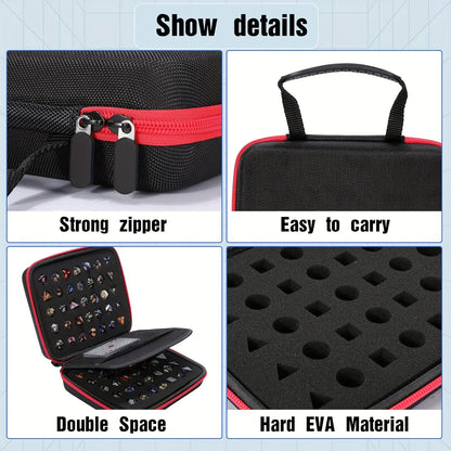 Hard Carrying Case for Dungeons & Dragons RPG Board Games Dice Package EVA 70 Hole Dice Bag with Partition for D&D Portable Bag