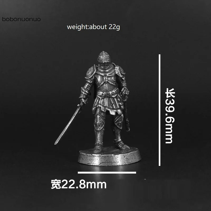 White Brass War Legions Fearless Knight Soldier Models Miniature Figurine Collections Metal Chess Piece Table Game Ornament Gift
