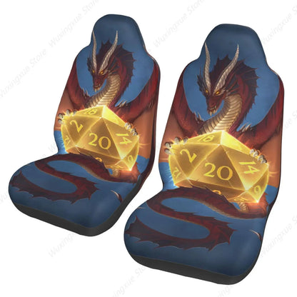 Dungeons Front Seat Covers Dragons 2 pcs Car Seat Covers Universal Auto Front Seats Protector Fits for Car,SUV Sedan,Tru
