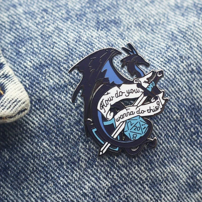 RPG Game Dungeon DnD Dragon Enamel Pins Dice D20 Cartoon Brooch Clothes Backpack Lapel Badges Fashion Jewelry Gifts