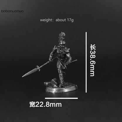White Brass War Legions Fearless Knight Soldier Models Miniature Figurine Collections Metal Chess Piece Table Game Ornament Gift