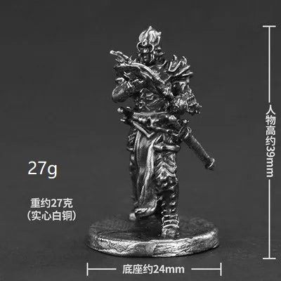 White Brass War Legions Fearless Knight Soldier Models Miniature Figurine Collections Metal Chess Piece Table Game Ornament