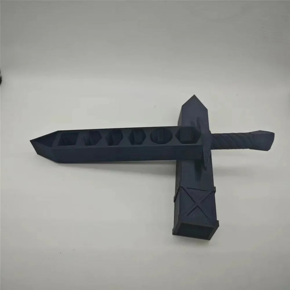 3D Printed Sword-shaped Storage Box for DND RPG TRPG Games Dice DND Game Role 22mm Dice Holder Desktop Ornament Storage Boxes