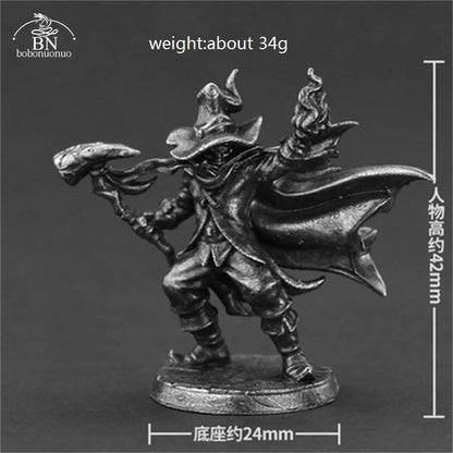 White Brass Adventurer Guild Soldiers Figurine Models Finished Desktop Game Ornament Military Handmade Men Boys Collection Gifts