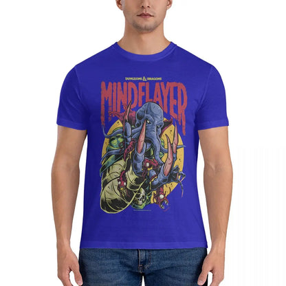 Mindflayer T-Shirts for Men D-Dungeons And Dragons Novelty Pure Cotton Tee Shirt Crewneck Short Sleeve T Shirts Birthday