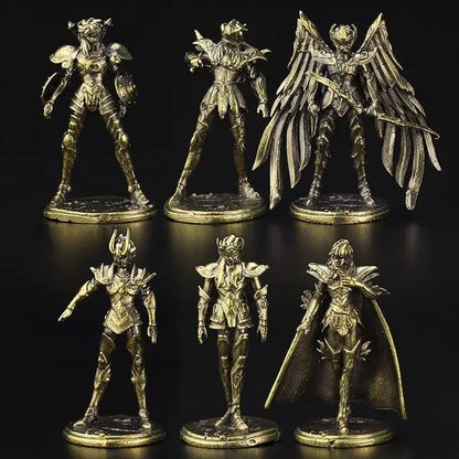 Old-fashion Brass Saint Twelve Constellations The Zodiac Armored Warrior Mini Metal Models Ornaments DIY Decoration Crafts