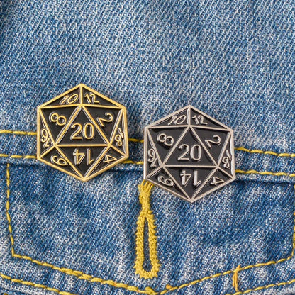 RPG Game Dungeon DnD Dragon Dice D20 Anime Enamel Pin Lapel Badges Manga Brooches for Women Fashion Jewelry Accessories Gifts