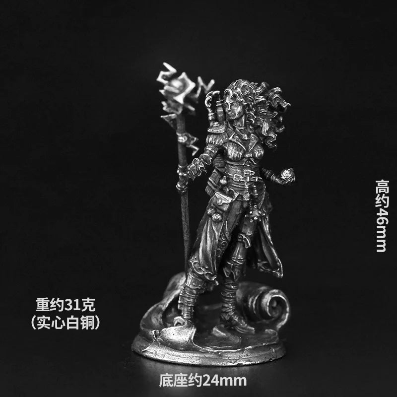 Metal Bronze Dragon and Dungeon Soldier Model Handmade Gift Ornament Desktop Game Ornament Chess Toy