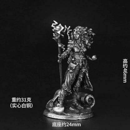 Metal Bronze Dragon and Dungeon Soldier Model Handmade Gift Ornament Desktop Game Ornament Chess Toy
