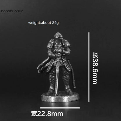 White Brass War Legions Fearless Knight Soldier Models Miniature Figurine Collections Metal Chess Piece Table Game Ornament Gift