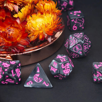 7 Pieces Complete Polyhedral DND Dice Set D3-D10 Spherical RPG Dice Set for Role Playing Table Games Supplies