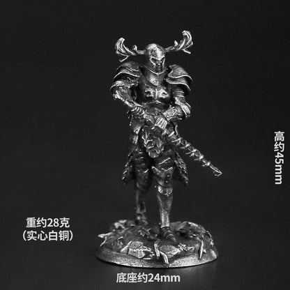 Dungeons Dragons Soldier Model White Copper Metal Miniature Decoration Craft Copper Sculpture Desk Game Aaccessories