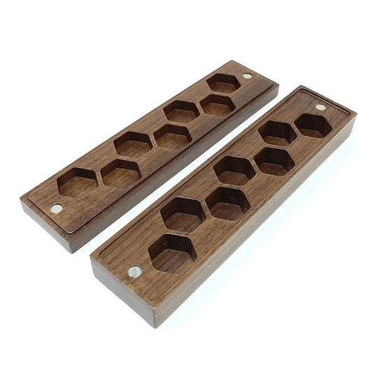 Wooden Magnetic Dice Storage Box Honeycomb Grid Organizer For DND RPG Polyhedral Dice Set Tabletop Gaming Dice Holder