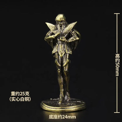 Old-fashion Brass Saint Twelve Constellations The Zodiac Armored Warrior Mini Metal Models Ornaments DIY Decoration Crafts