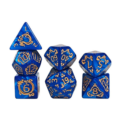DND Dice 7Pcs/set Dragon Pattern Polyhedral Dices Role Playing D&D TRPG Board Game Dice As Gift Entertainment Accessories